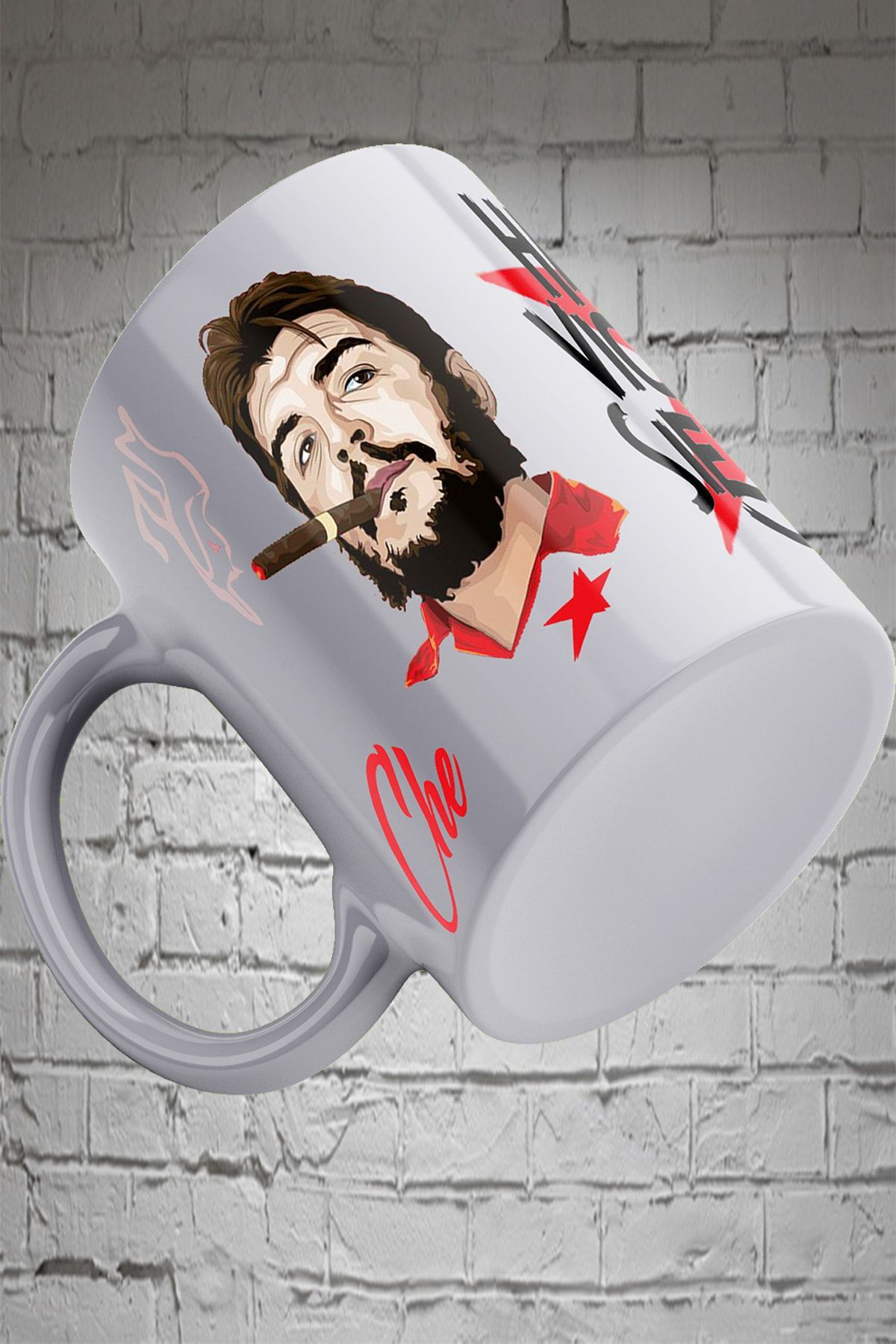 Remonz Che Guevera 3 Tarafı Baskılı %100 Porselen Kupa