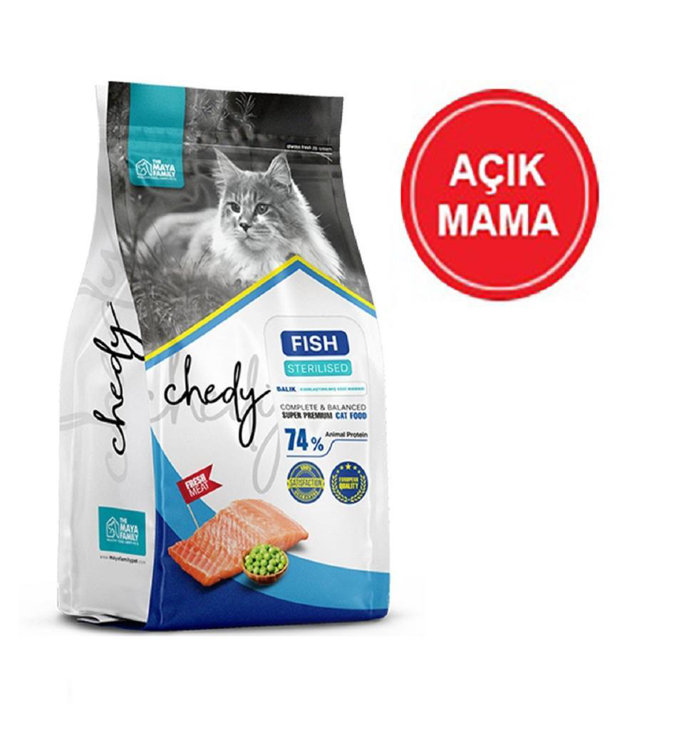 Chedy Sterilised Somunlu Kısırlaştırılmış Kedi Maması 1 Kg AÇIK Chedy Sterilised Somunlu Kısırlaştırılmış Kedi Maması 1 Kg AÇIK