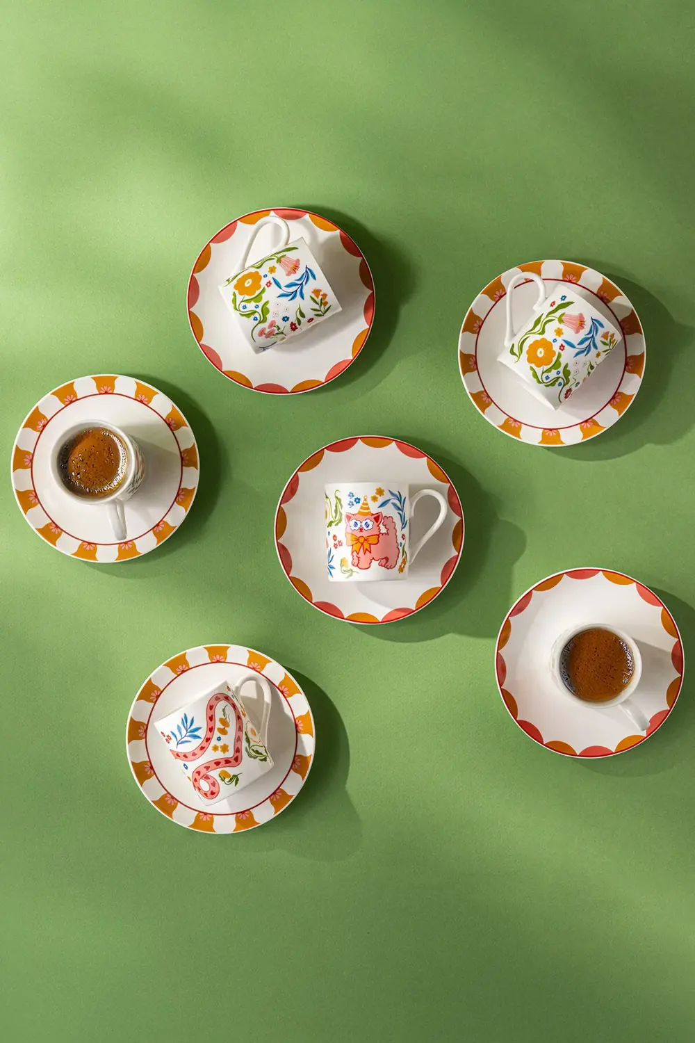 Cheerful 6'lı Kahve Fincan Takımı 100 ml