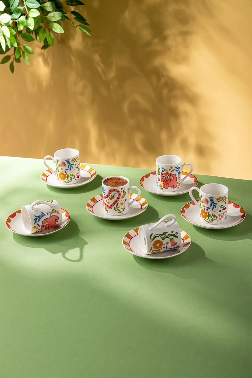 Cheerful 6'lı Kahve Fincan Takımı 100 ml