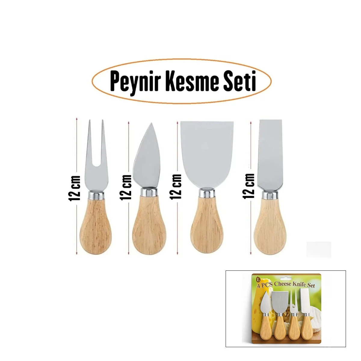 Cheese Knife Set 4pcs Peynir Bıçak Seti Ahşap Bambu Saplı Bx40 Fiyatı, Yorumları ve Özellikleri