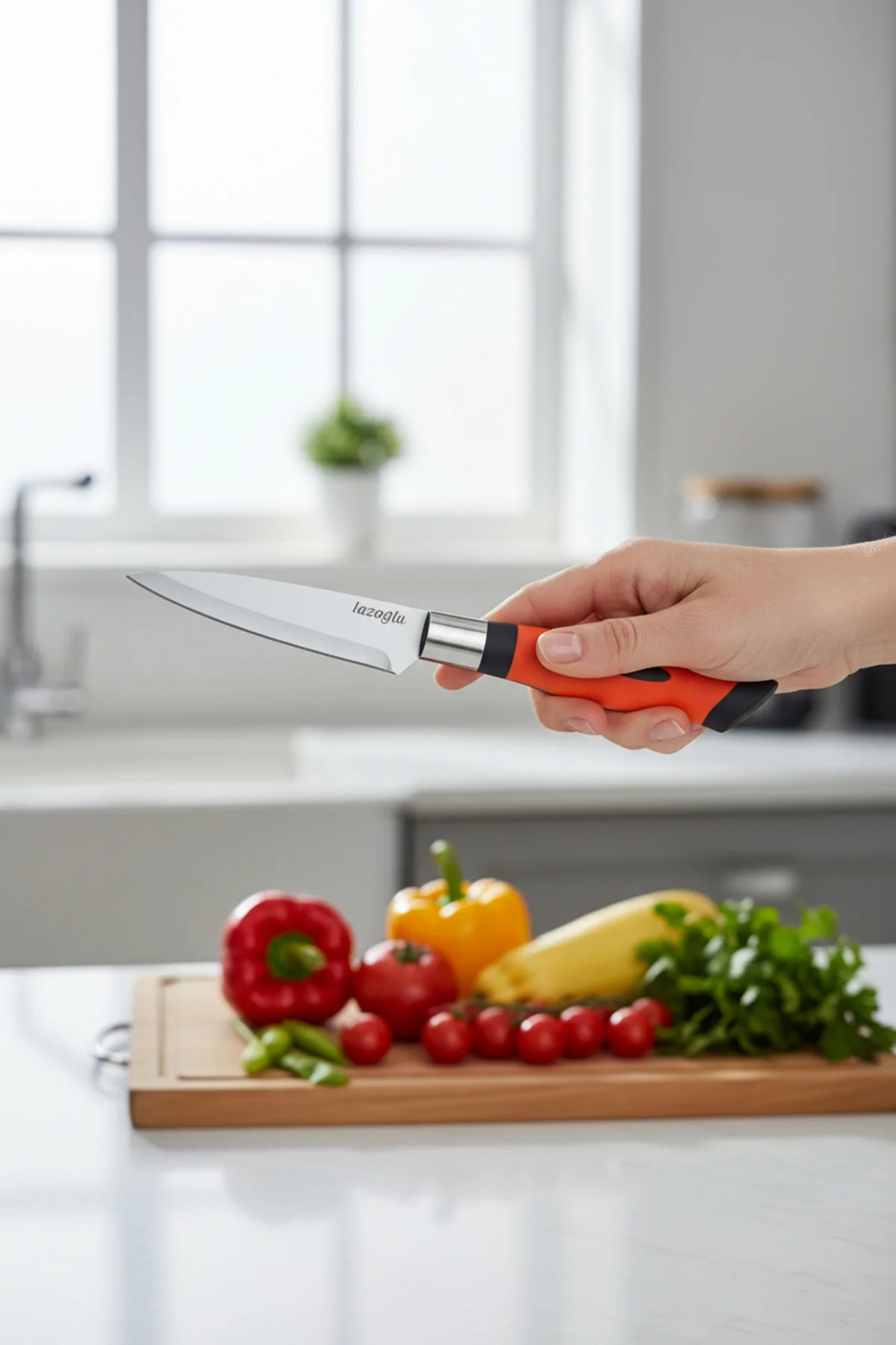 Chefline 5 Parça Turuncu Mutfak Bıçak Seti + 6lı Meyve Bıçağı Hed