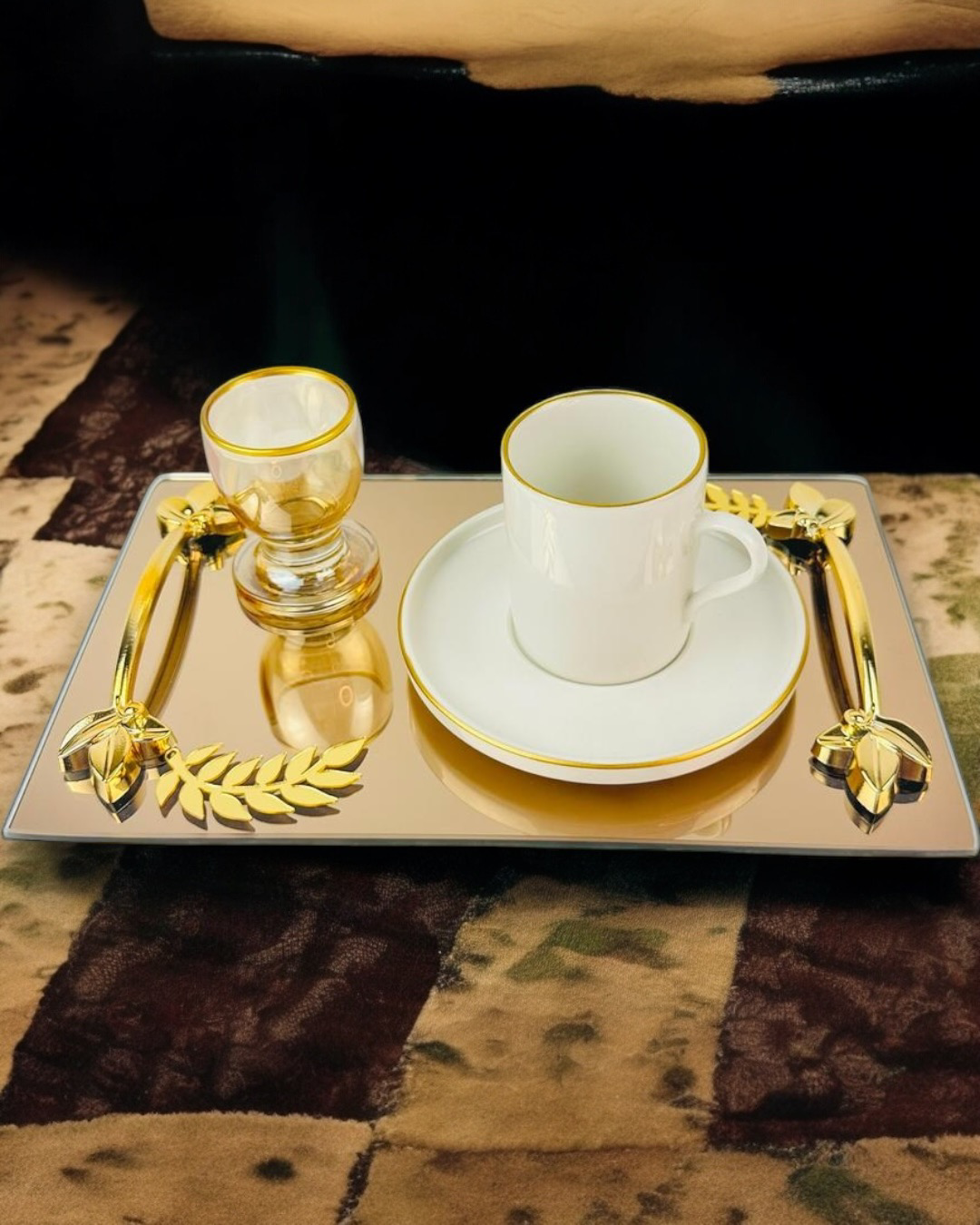 Cyzhome Cherish Gold Aynali Nişan Tepsisi Ve Söz Tepsisi