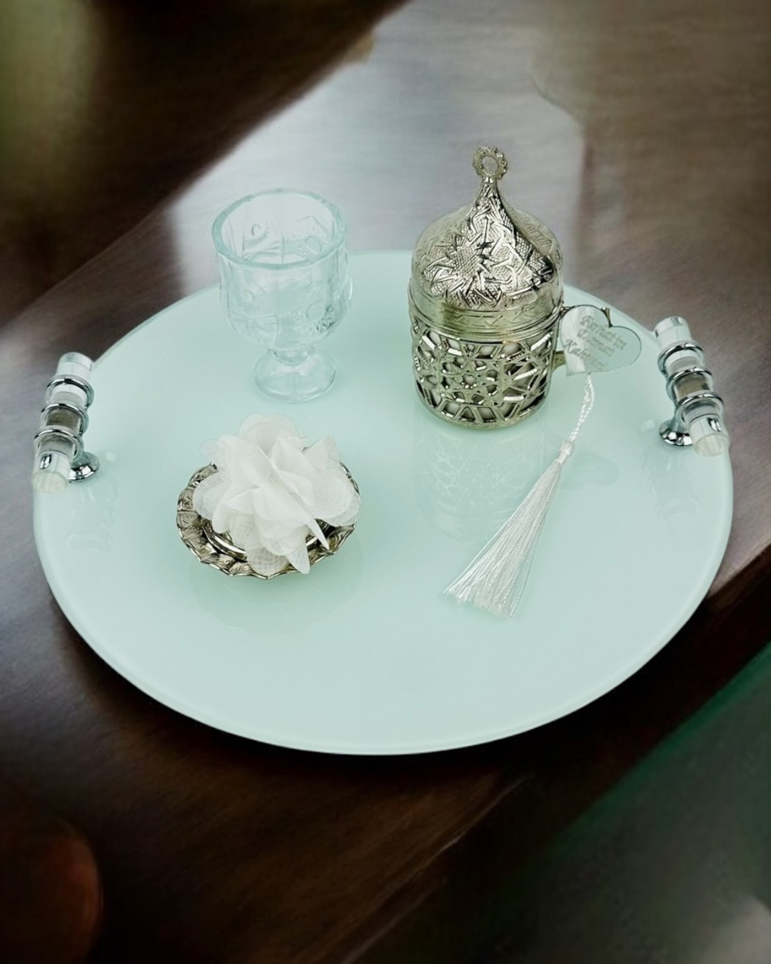 Cyzhome Cherish Söz Tepsisi Ve Damat Kahve Fincan Tepsisi