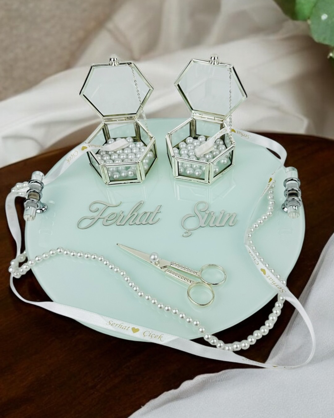 Cyzhome Cherish Söz Tepsisi Ve Damat Kahve Fincan Tepsisi