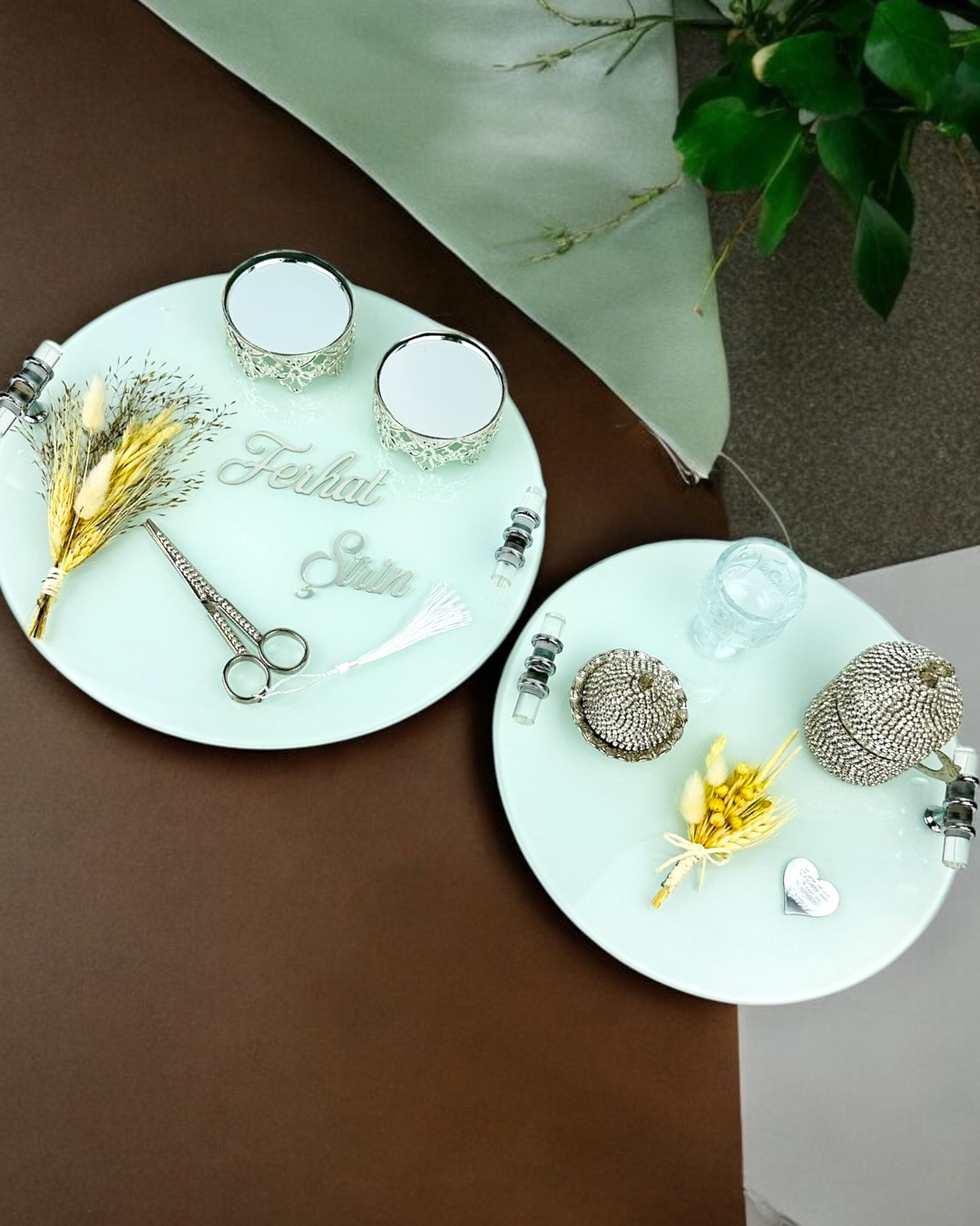Cyzhome Cherish Söz Tepsisi Ve Damat Kahve Fincan Tepsisi