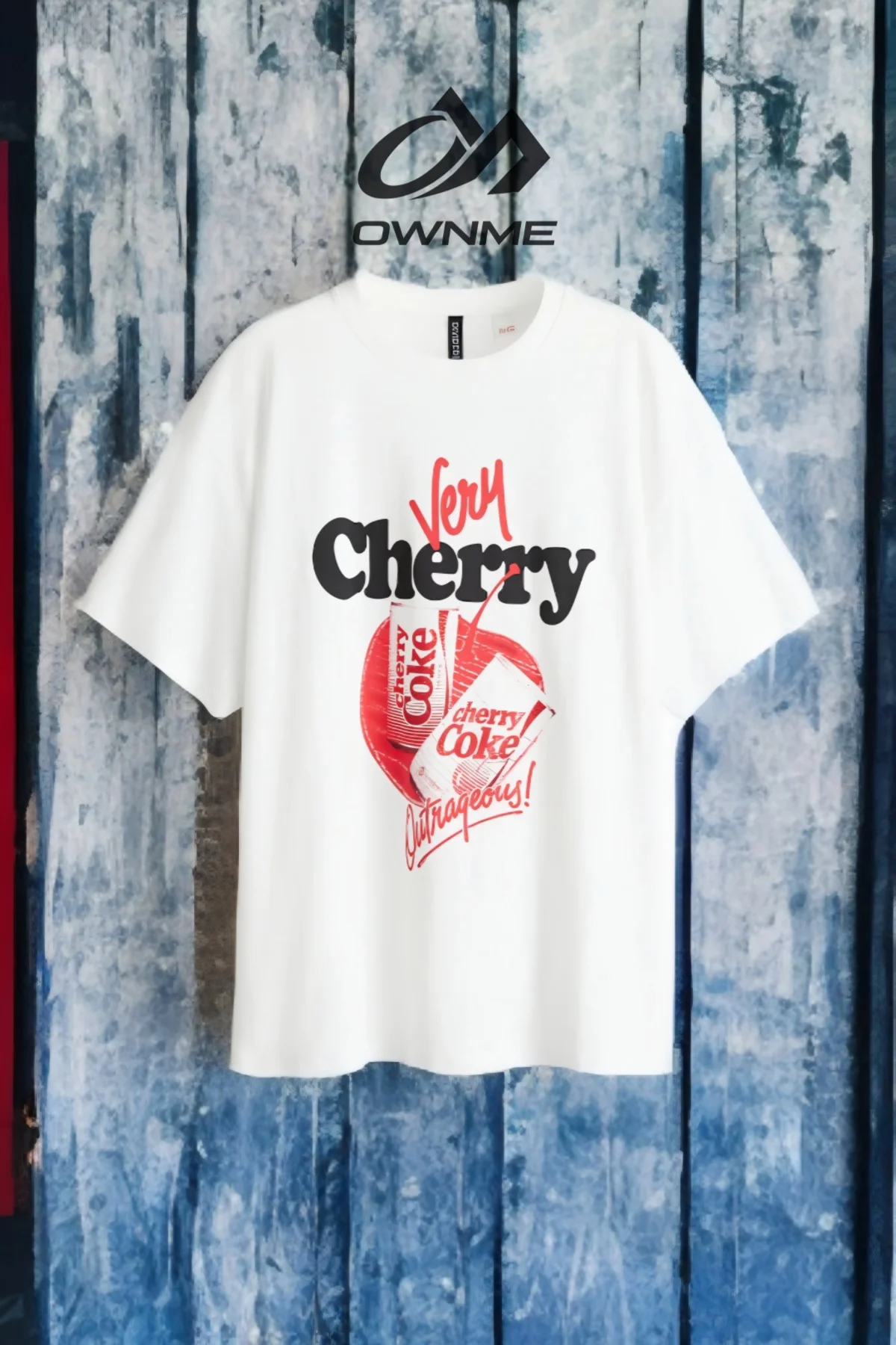 Cherry Baskılı Oversize Tişört