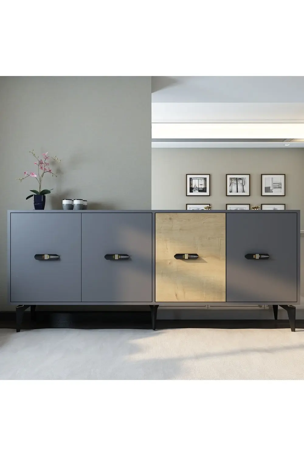 Cherryct 180 Cm Konsol(KX180) Antrasit-safirmeşe