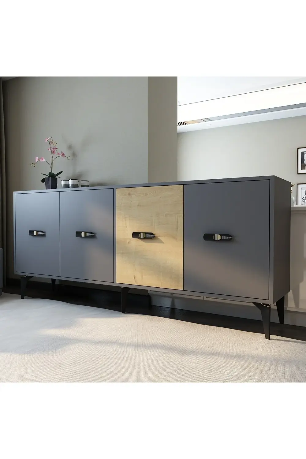 Cherryct 180 Cm Konsol(KX180) Antrasit-safirmeşe