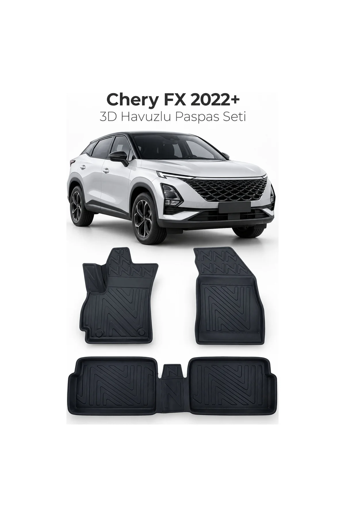 Chery FX 2022 Sonrası Karbon Desenli Premium 3D Havuzlu Oto Paspas