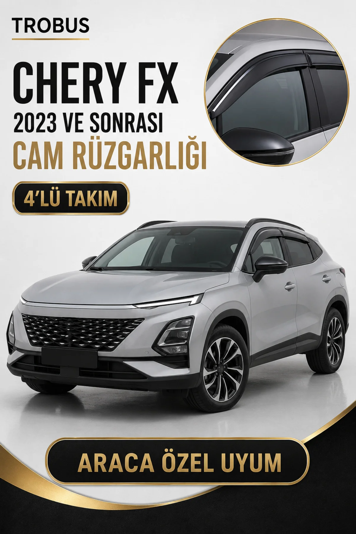 Chery FX Luxury 2023 ve Sonrası Mügen Cam Rüzgarlığı (4'lü) Fiyatı, Yorumları ve Özellikleri