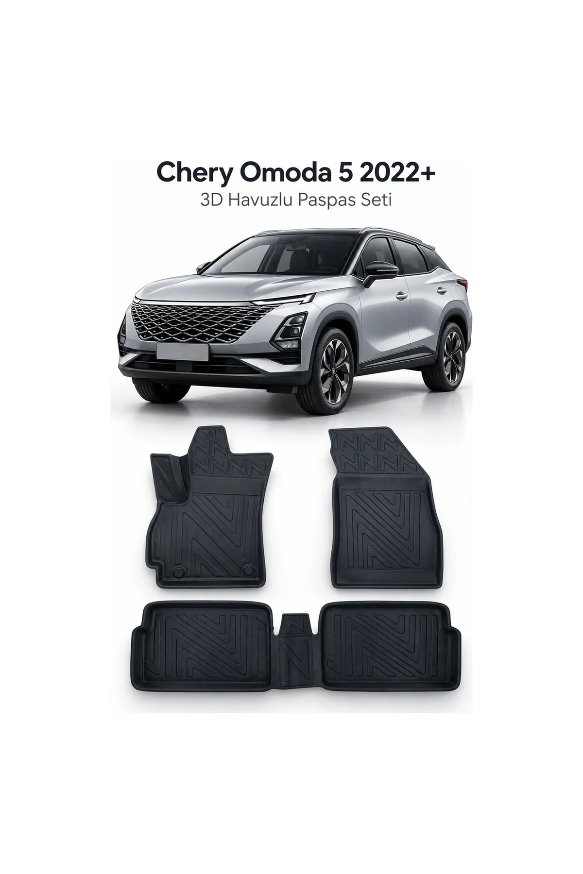 Chery Omoda 5 2022 Sonrası Karbon Desenli Premium 3D Havuzlu Oto Paspas