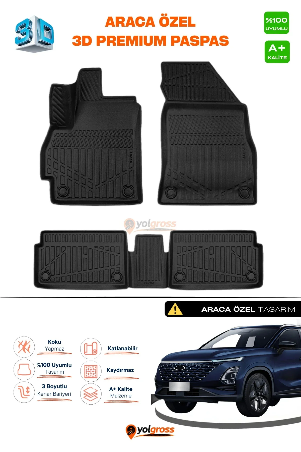 Chery Omoda 5 3D Pro Havuzlu Paspas 2022-2025 A+ Kalite