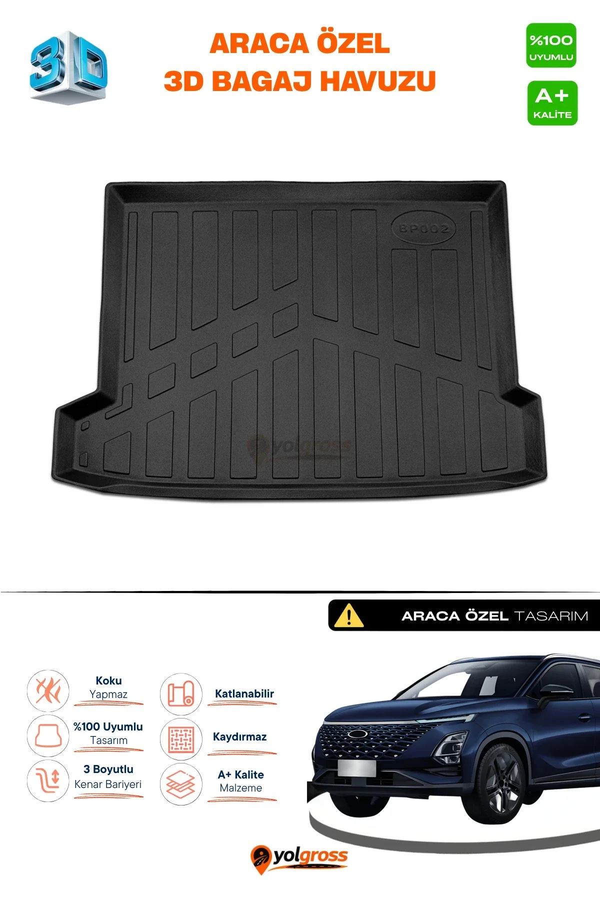 Chery Omoda 5 3D Pro Bagaj Havuzu 2022-2025 A+ Kalite