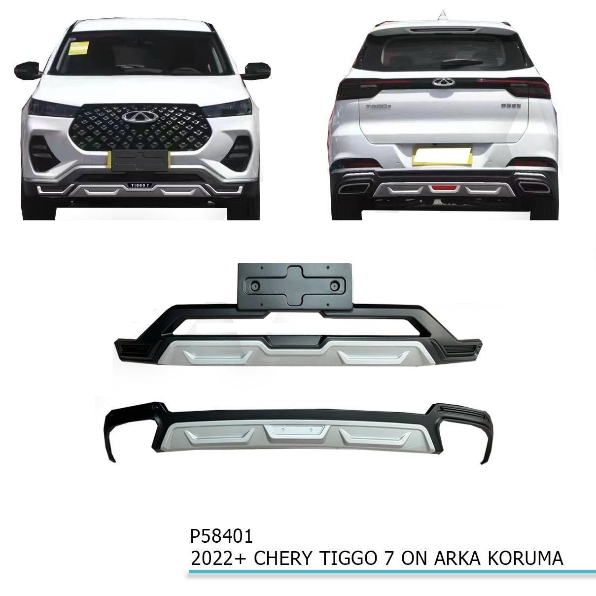 Chery Tiggo 7 Ön Arka Difüzör Tampon Koruma 2022+ Chery Tiggo 7 Ön Arka Difüzör Tampon Koruma 2022+