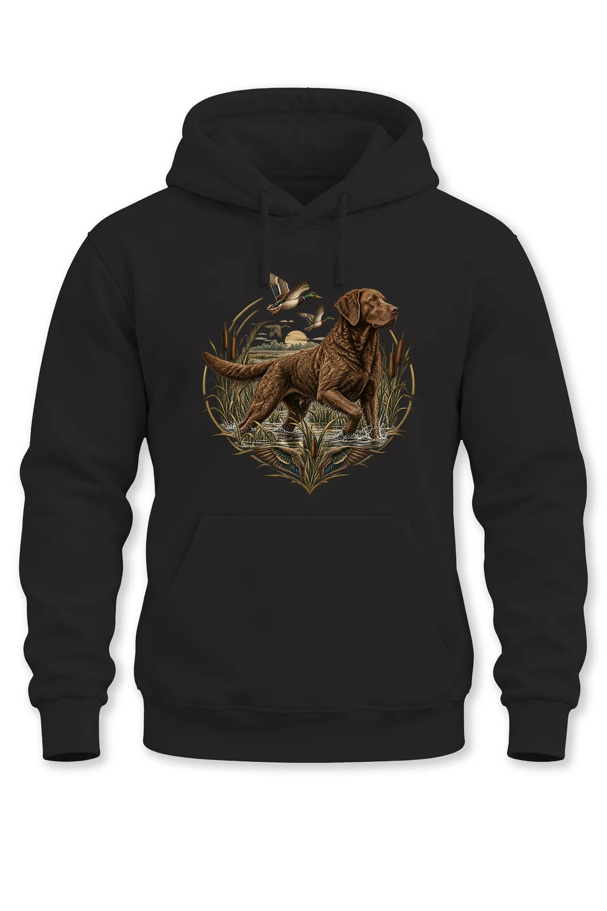 Chesapeake Bay Retriever Ördek Avı Baskılı Unisex Kapüşonlu Sweatshirt – Av Köpeği Hunting Hoodie