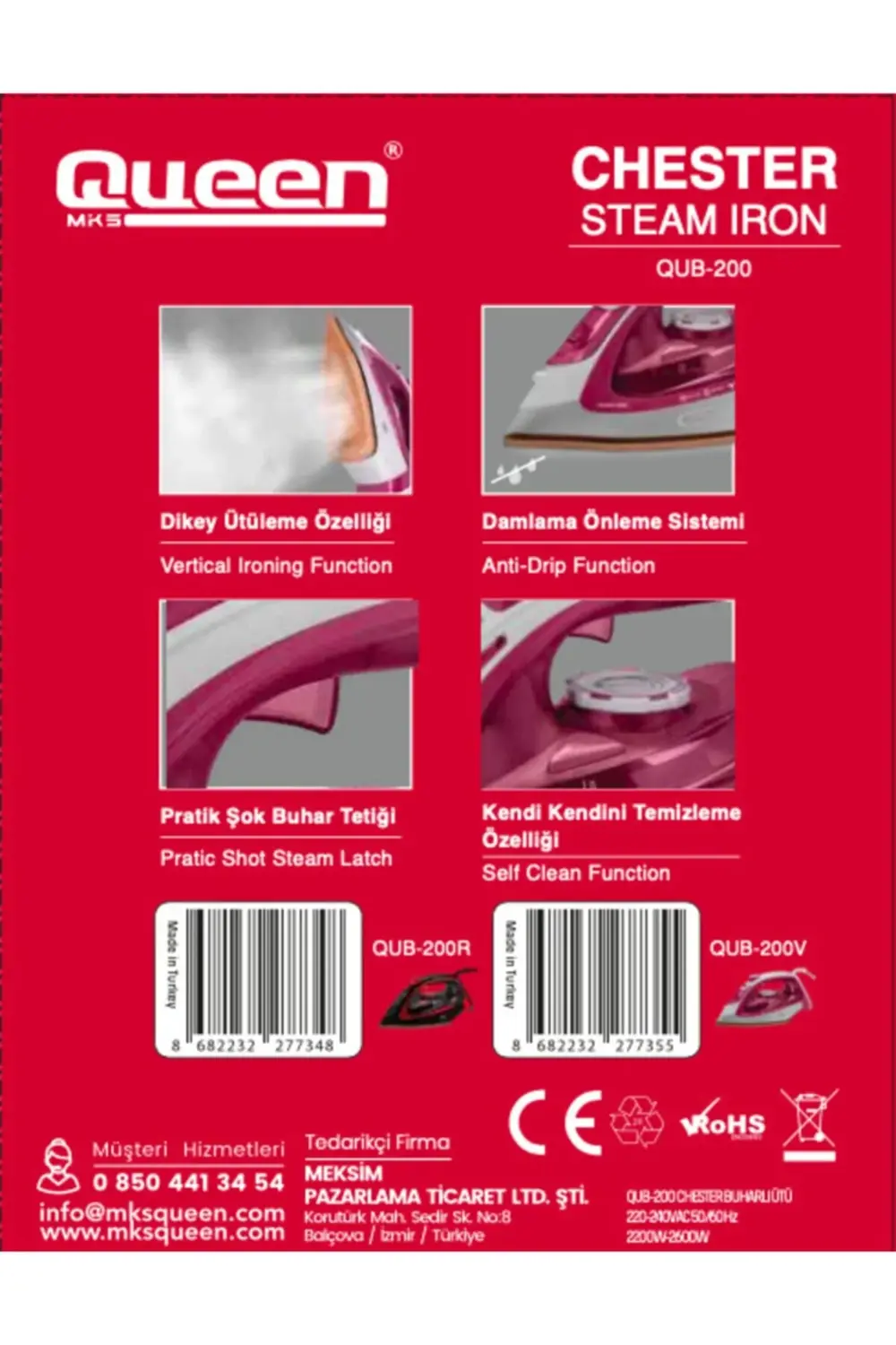 Chester Qub-200 Gold Seramik Tabanlı Buharlı Ütü - Siyah