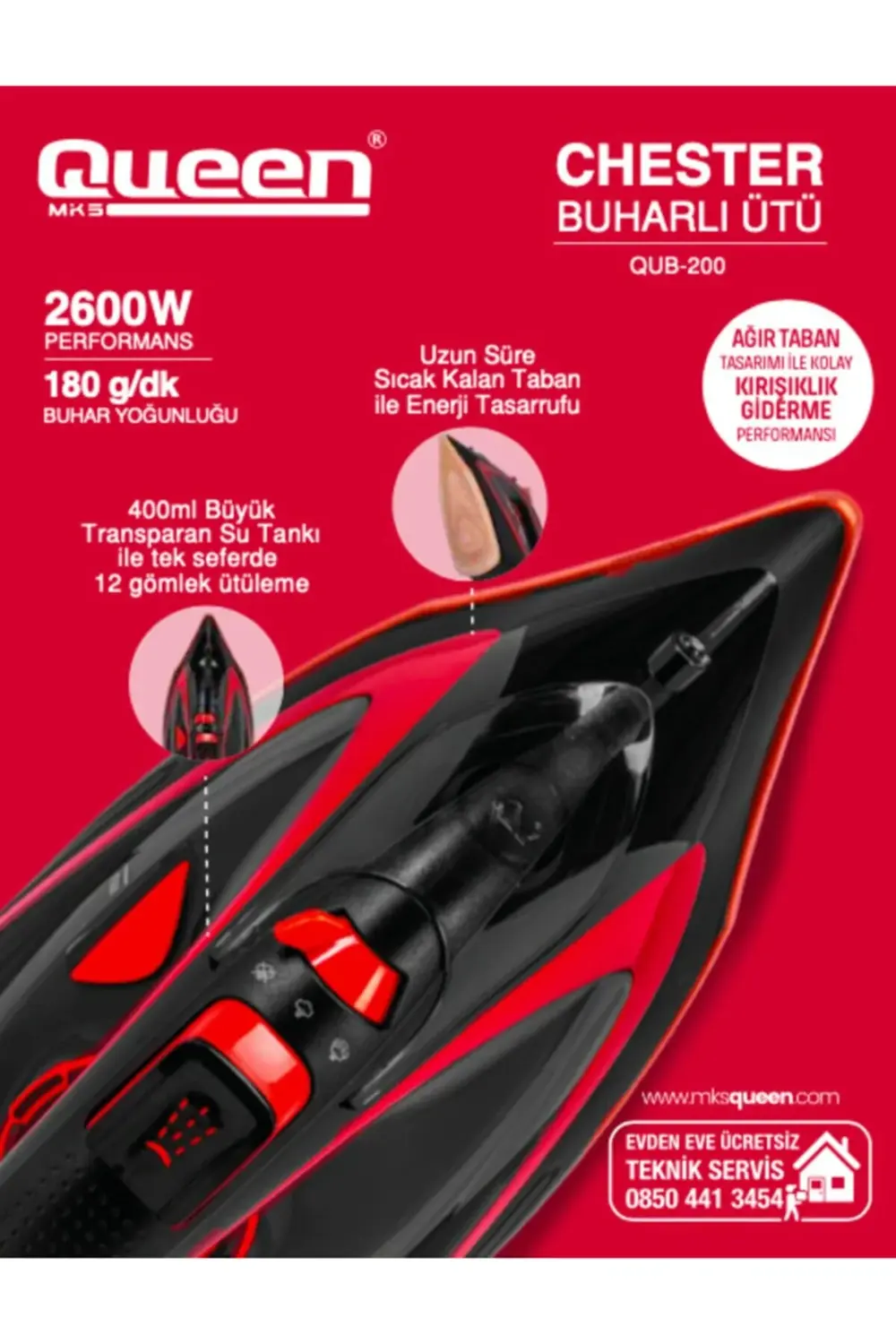 Chester Qub-200 Gold Seramik Tabanlı Buharlı Ütü - Siyah