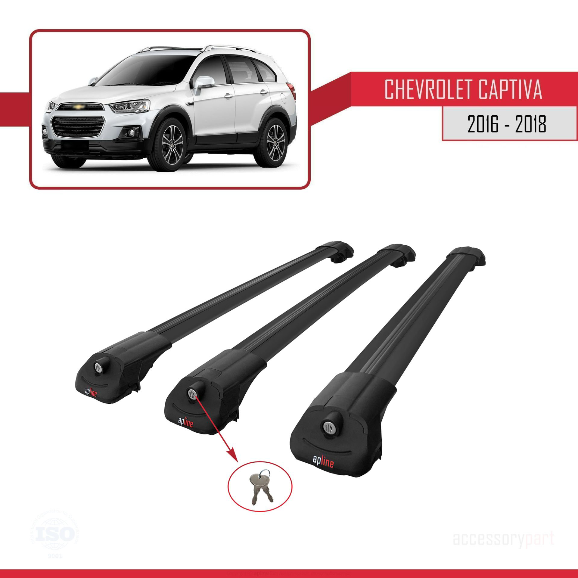 Chevrolet Captiva 2016-2018 Arası ile uyumlu ACE-1 Ara Atkı Tavan