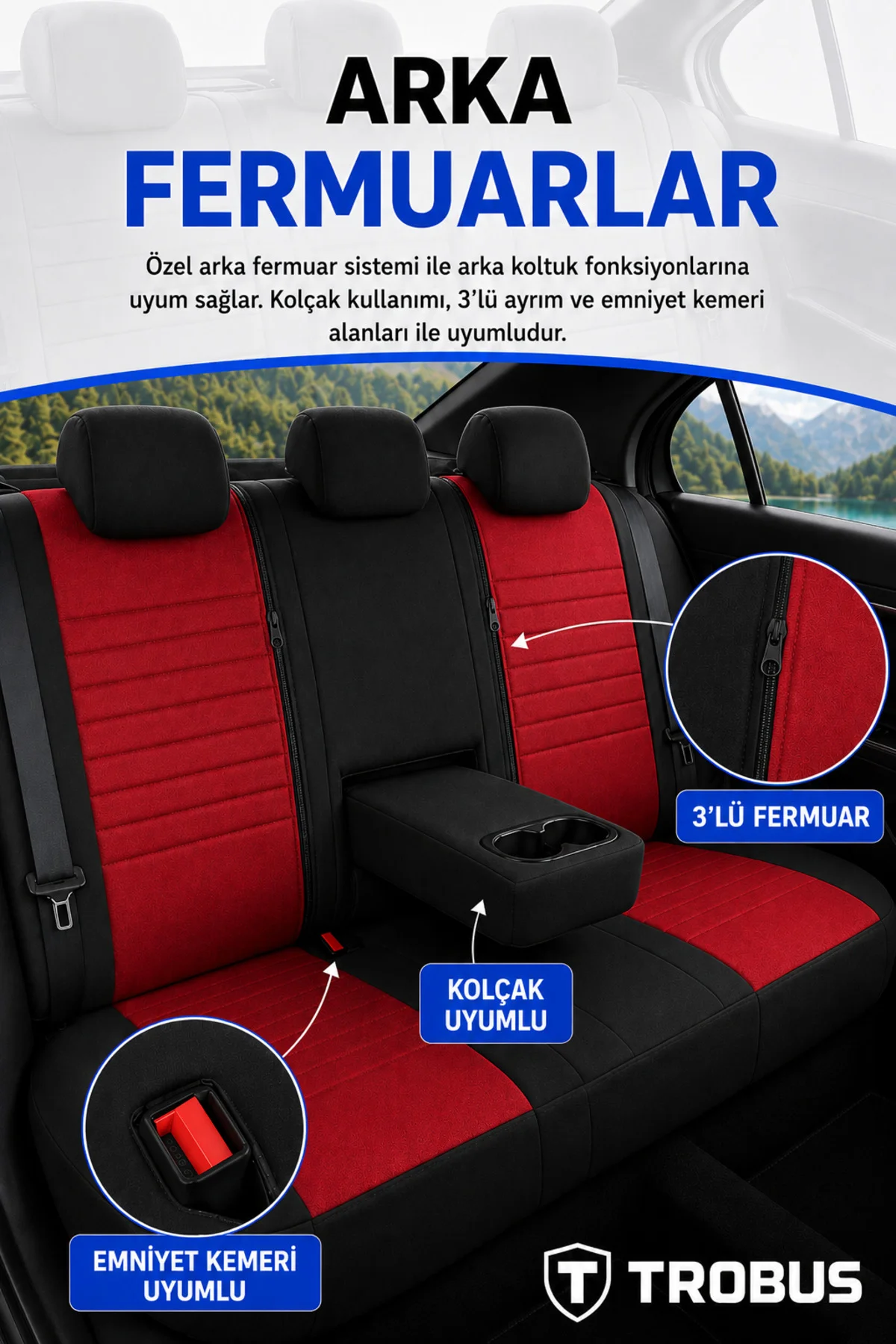 Chevrolet Captiva 2011-2014 Uyumlu Levante Serisi Bel Destekli Keten Bordo Siyah Koltuk Kılıfı