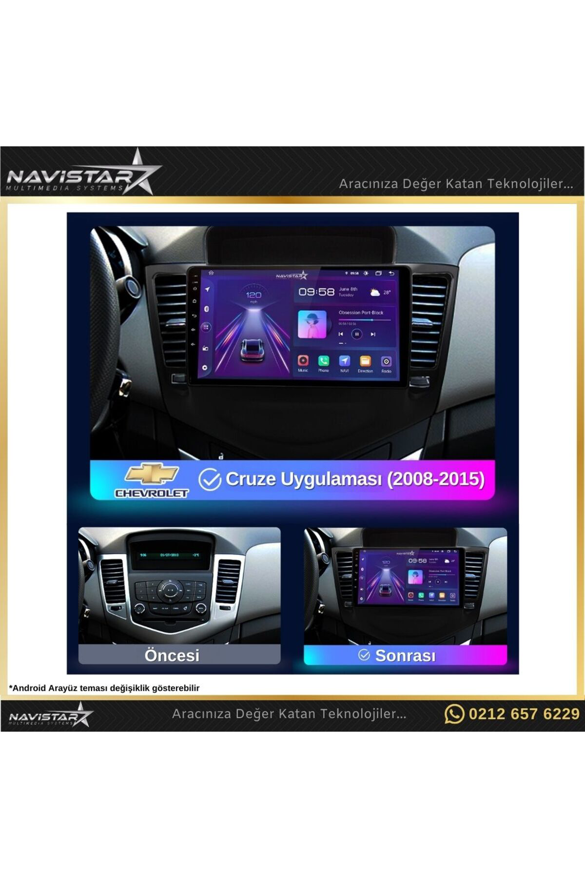 Chevrolet Cruze 4gb 64gb Kablosuz Carplay 2008-2015 Android 13 Na Chevrolet Cruze 4gb 64gb Kablosuz Carplay 2008-2015 Android 13 Na