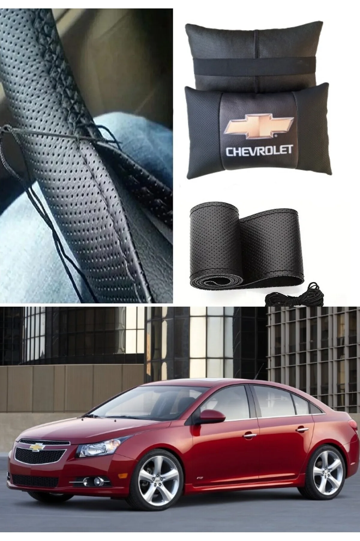 Chevrolet Cruze Uyumlu Dikmeli Direksiyon Kılıfı 5d Ortopedik Boyun Yastığı Chevrolet Cruze Uyumlu Dikmeli Direksiyon Kılıfı 5d Ortopedik Boyun Yastığı