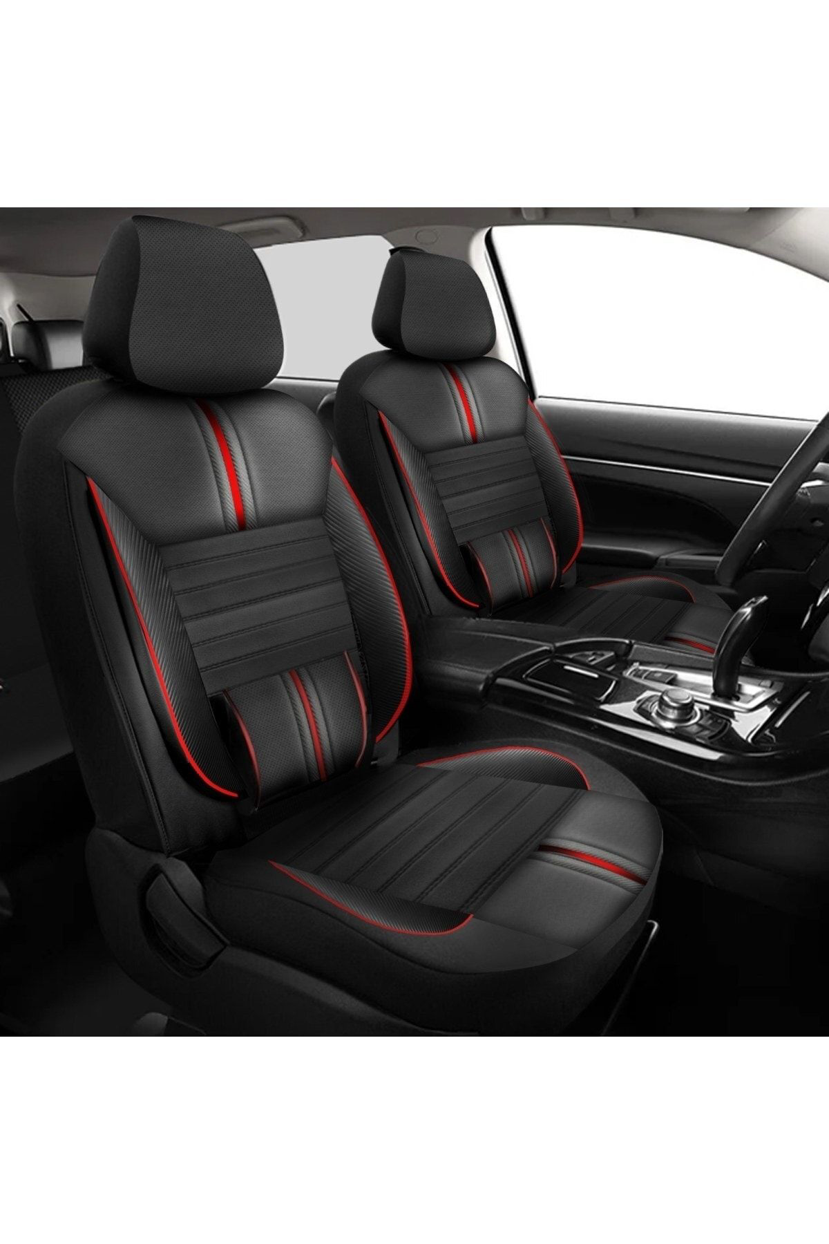 Chevrolet Lacetti Uyumlu Koltuk Kılıfı Titan Serisi Deri - Kırmız