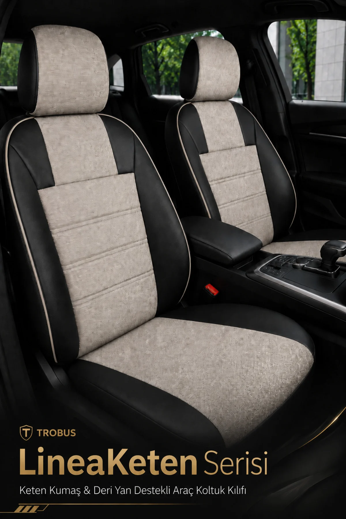 Chevrolet Lacetti 2003-2009 Uyumlu LineaKeten Serisi Ortopedik Bej Siyah Bej Koltuk Kılıfı