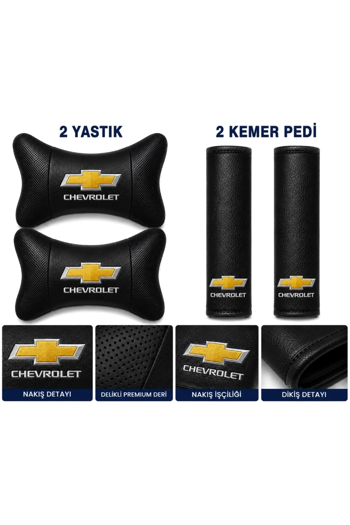 Chevrolet Papyon Yastık Boyun Yastığı + Emniyet Kemeri Kılıfı Takım Chevrolet Papyon Yastık Boyun Yastığı + Emniyet Kemeri Kılıfı Takım - Görsel 2