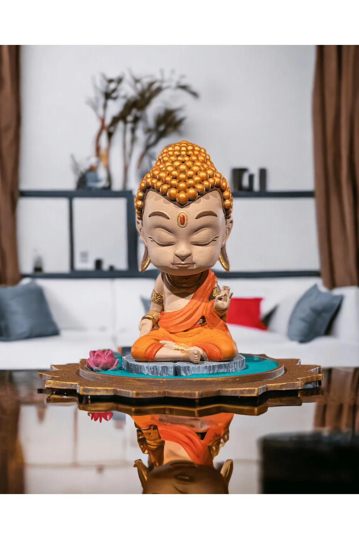 Chibi Buddha Boyalı Fİgür