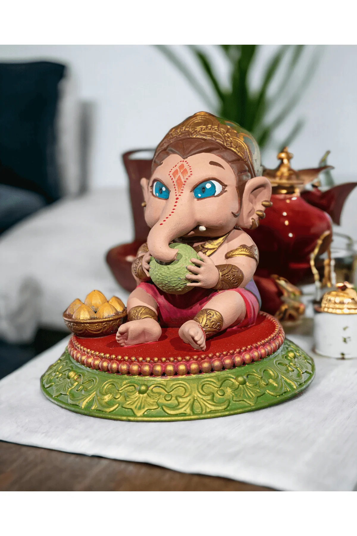 Chibi Ganesh Boyalı Fİgür