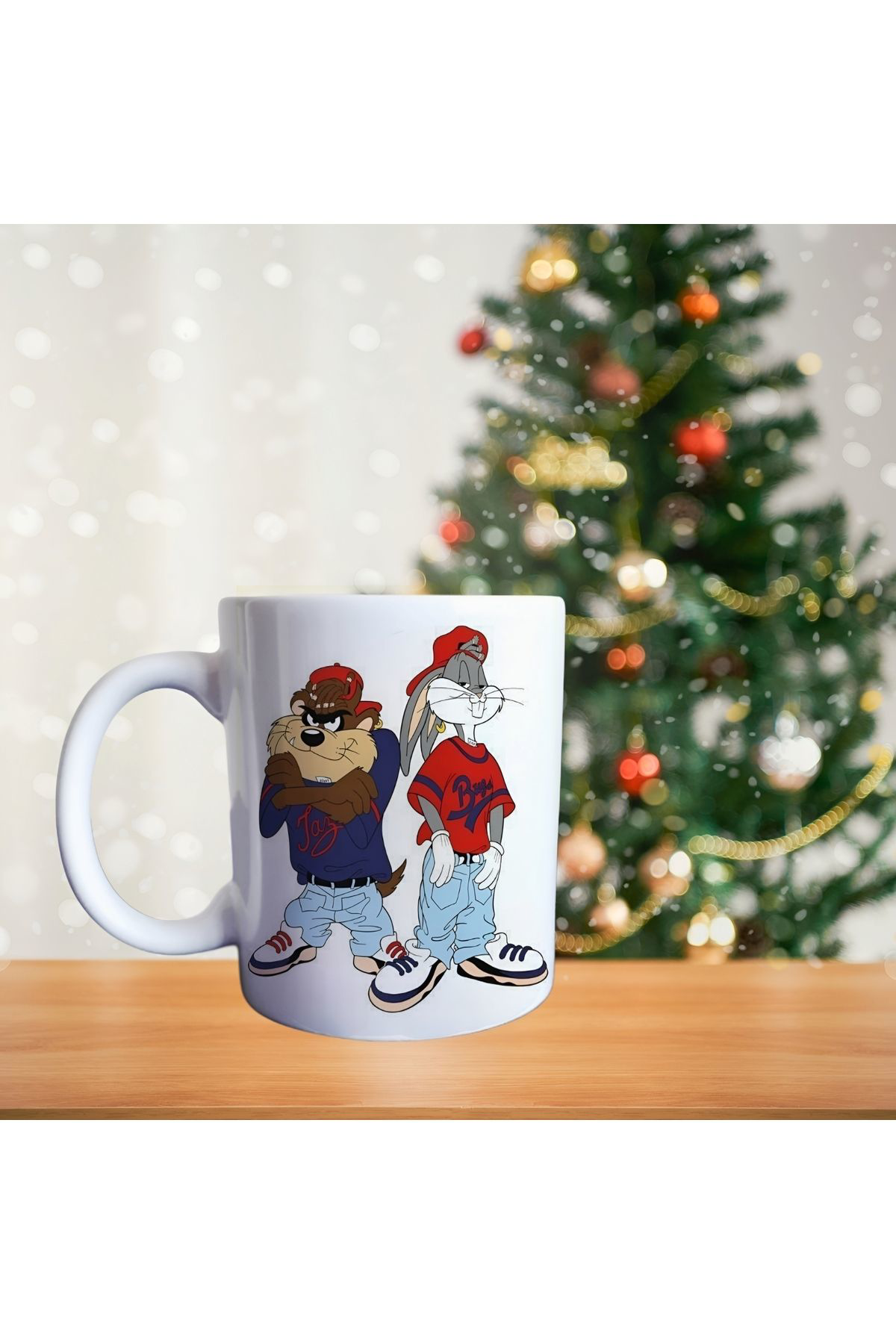 Chicago bulls - NBA - Bugs ve Taz basketçi çizgi karakter porsele