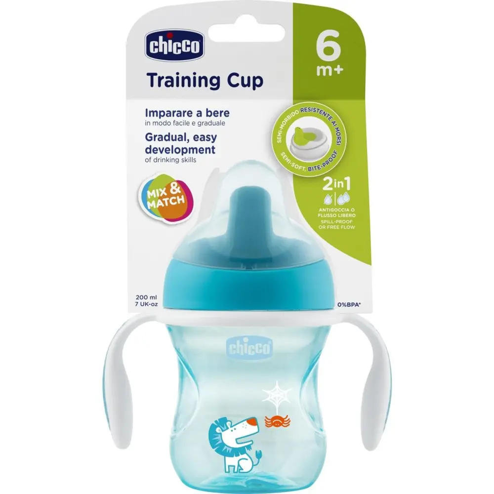 Chicco Yarı Yumuşak Uçlu Alıştırma Bardağı 6 Ay+ 200 ml Erkek