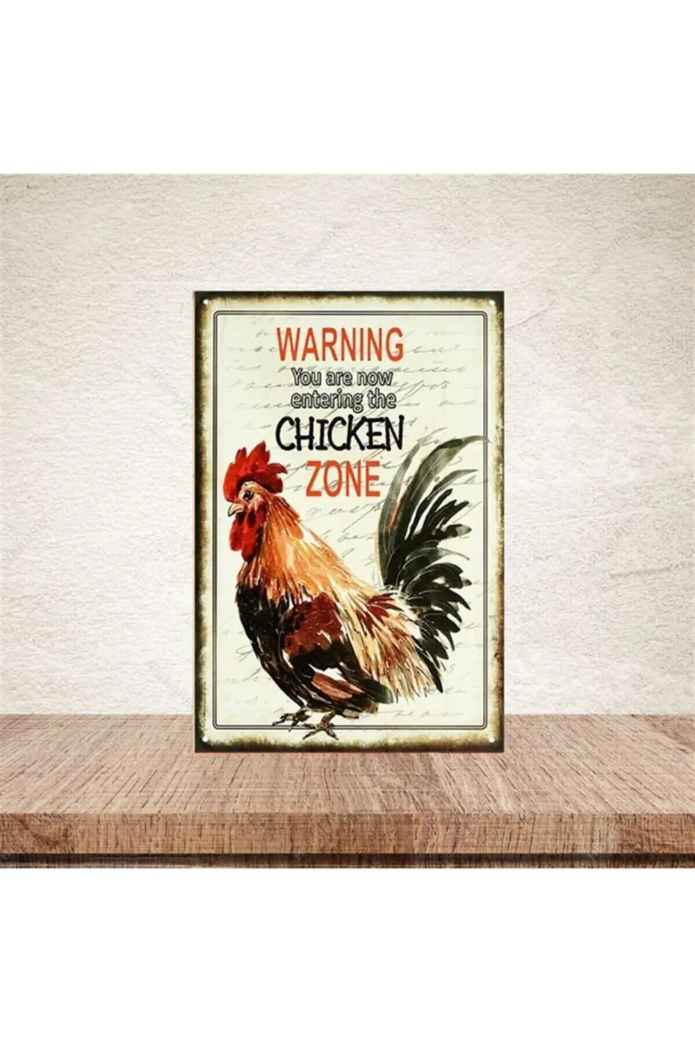 Chicken Zone 20-30 Cm Retro Ahşap Poster Chicken Zone 20-30 Cm Retro Ahşap Poster