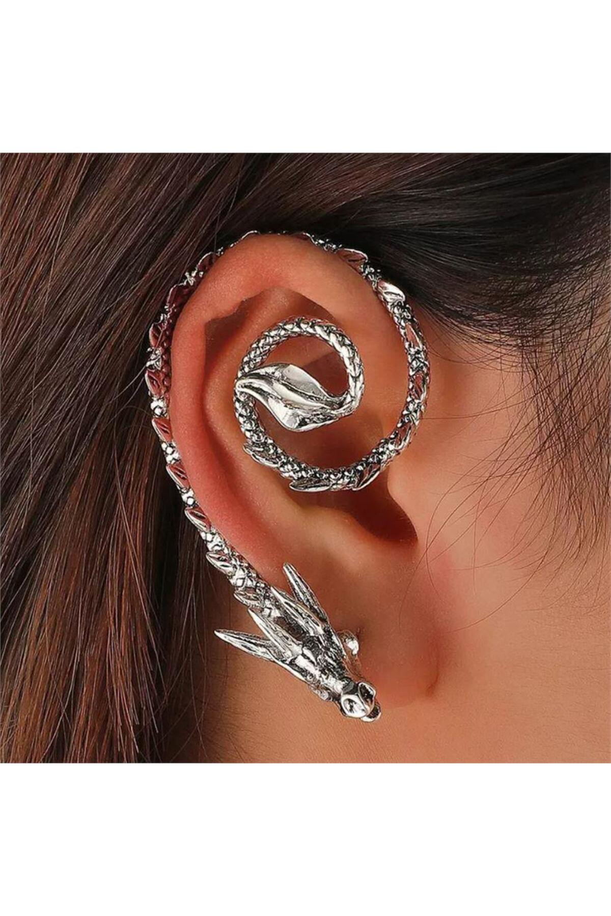 Chinese Dragon Sağ Kulak Sarmal Küpe