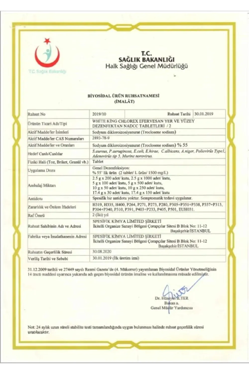 Chlorex Tablet Dezenfektan 100lü