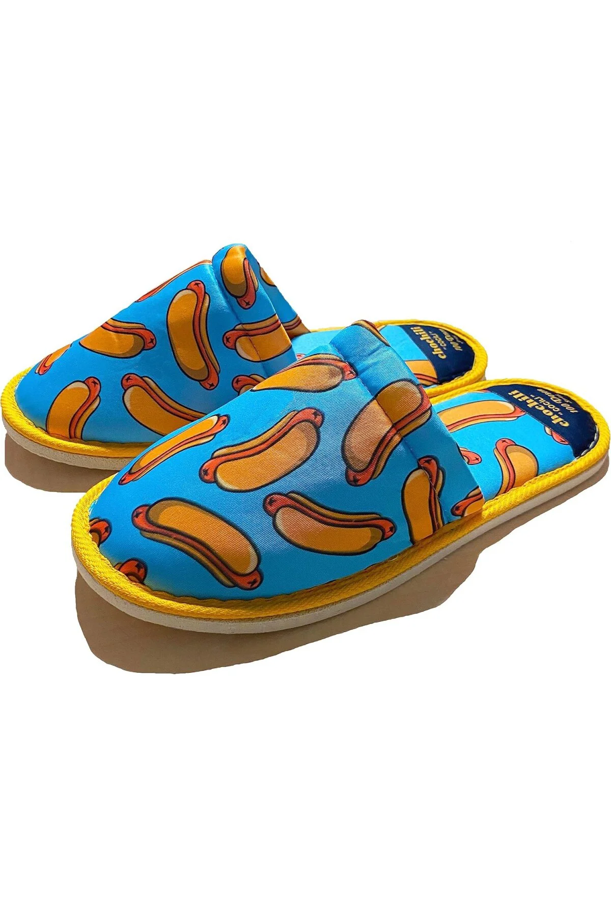 Chochili Unisex Hot Dog Desenli Yumuşak Tabanlı Ev Terliği(38-39)