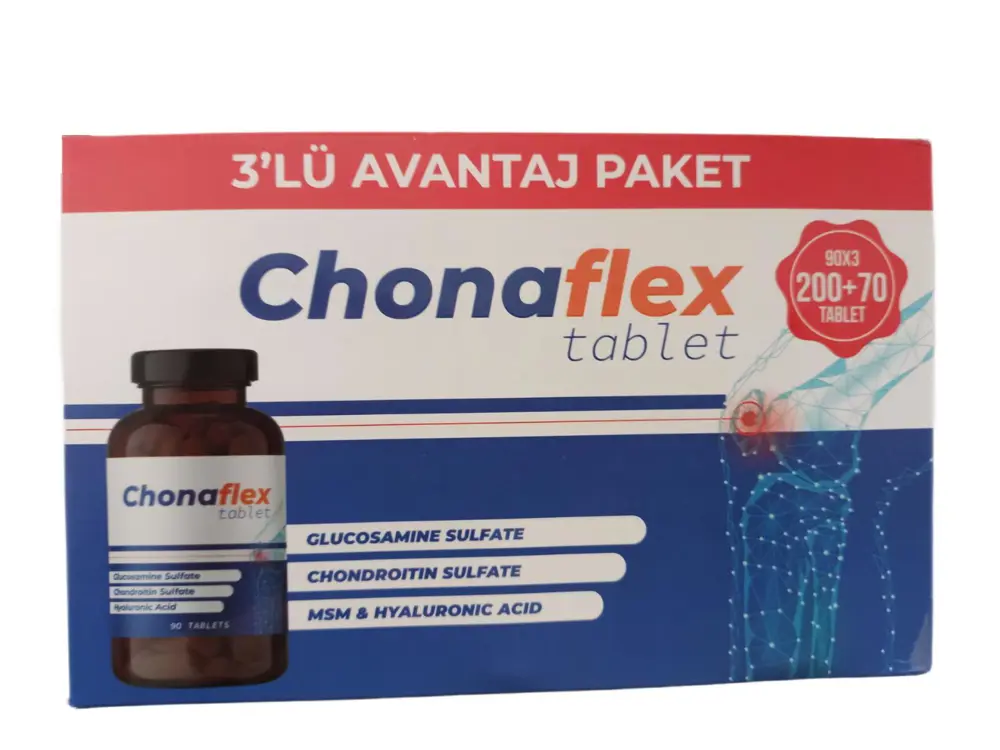 Chonaflex Glucosamine 90 Tablet - 3'lü Avantaj Paket (270 Tablet) Chonaflex Glucosamine 90 Tablet - 3'lü Avantaj Paket (270 Tablet)