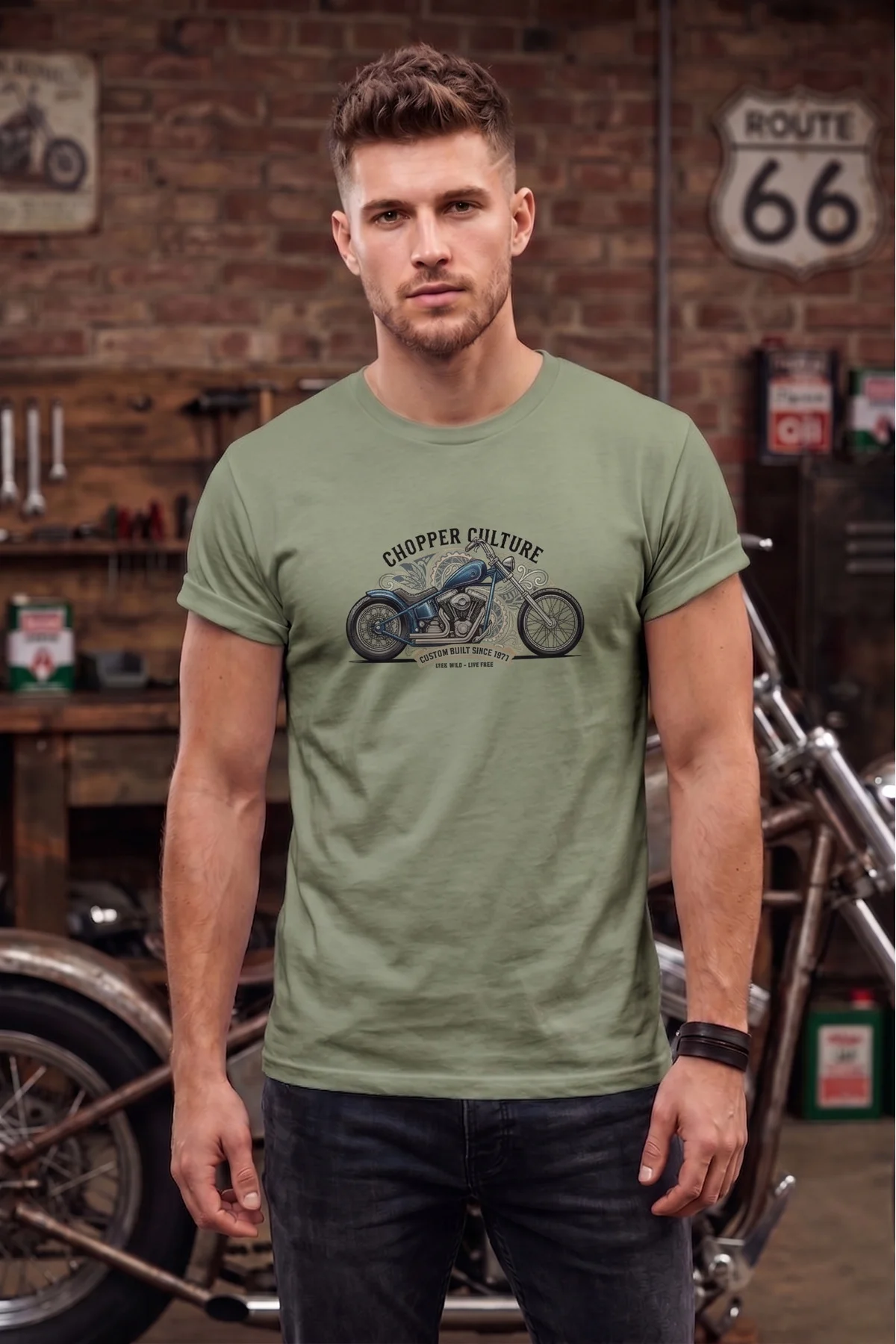 Chopper Culture Custom Built Motorcu Özel Tasarım Siyah Unisex Ti
