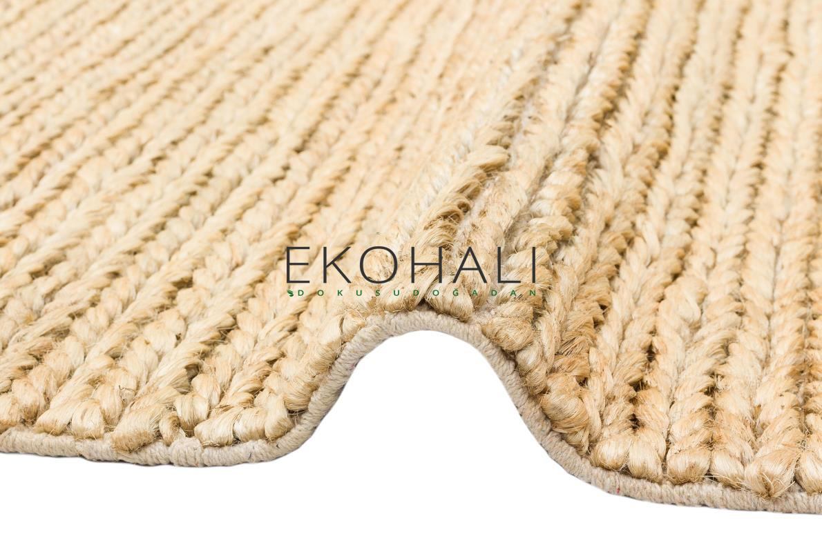 Choti Koleksiyonu Jüt ile üretilen el dokuma sisal kilim Krem Choti Koleksiyonu Jüt ile üretilen el dokuma sisal kilim Krem