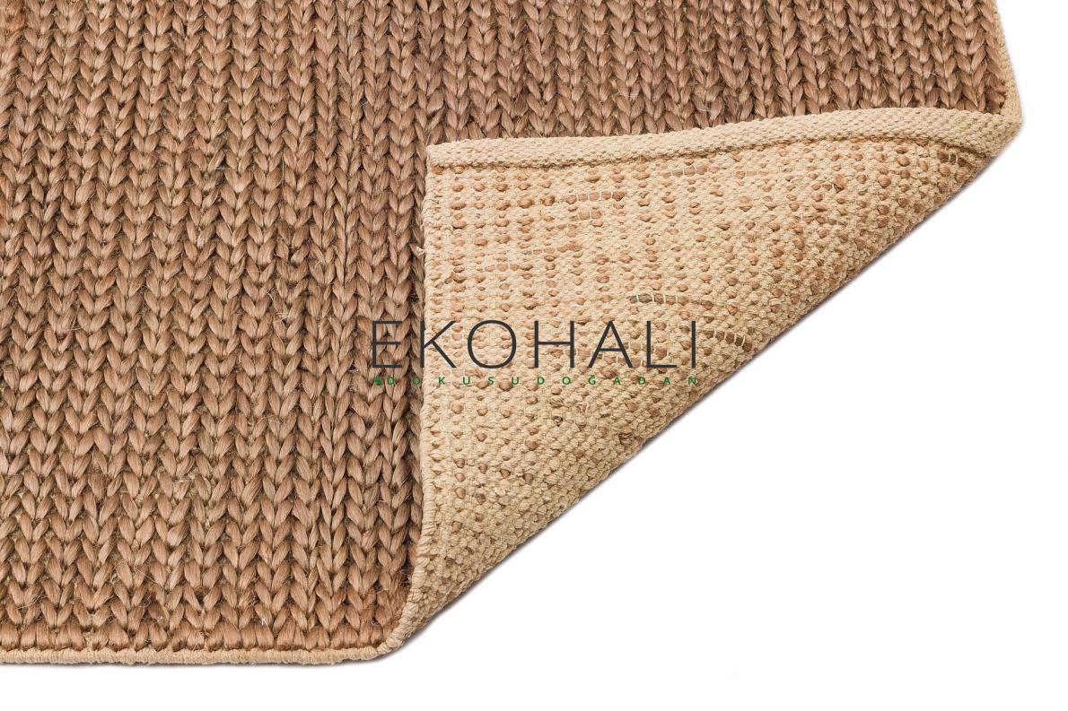 Choti Koleksiyonu Jüt ile üretilen el dokuma sisal kilim Kahveren