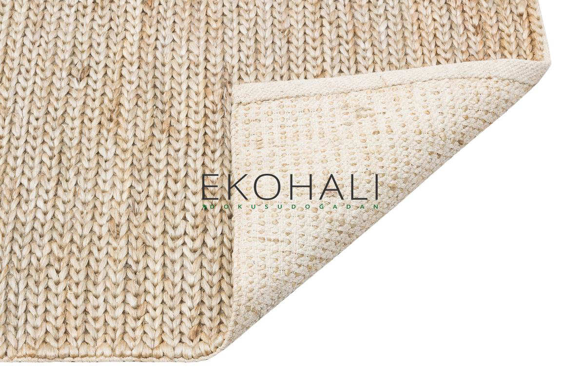 Choti Koleksiyonu Jüt ile üretilen el dokuma sisal kilim Duman Re