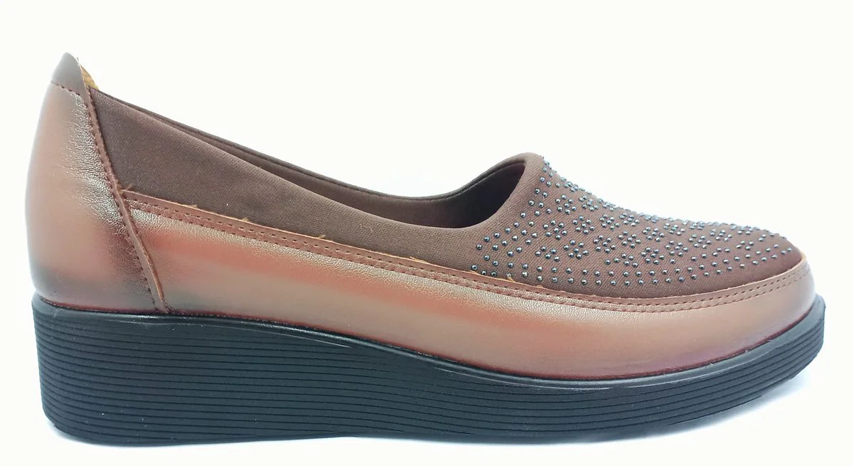 Christina 607, Kahverengi 36 42 Büyük Numara Ortapedi Anne Ayakka