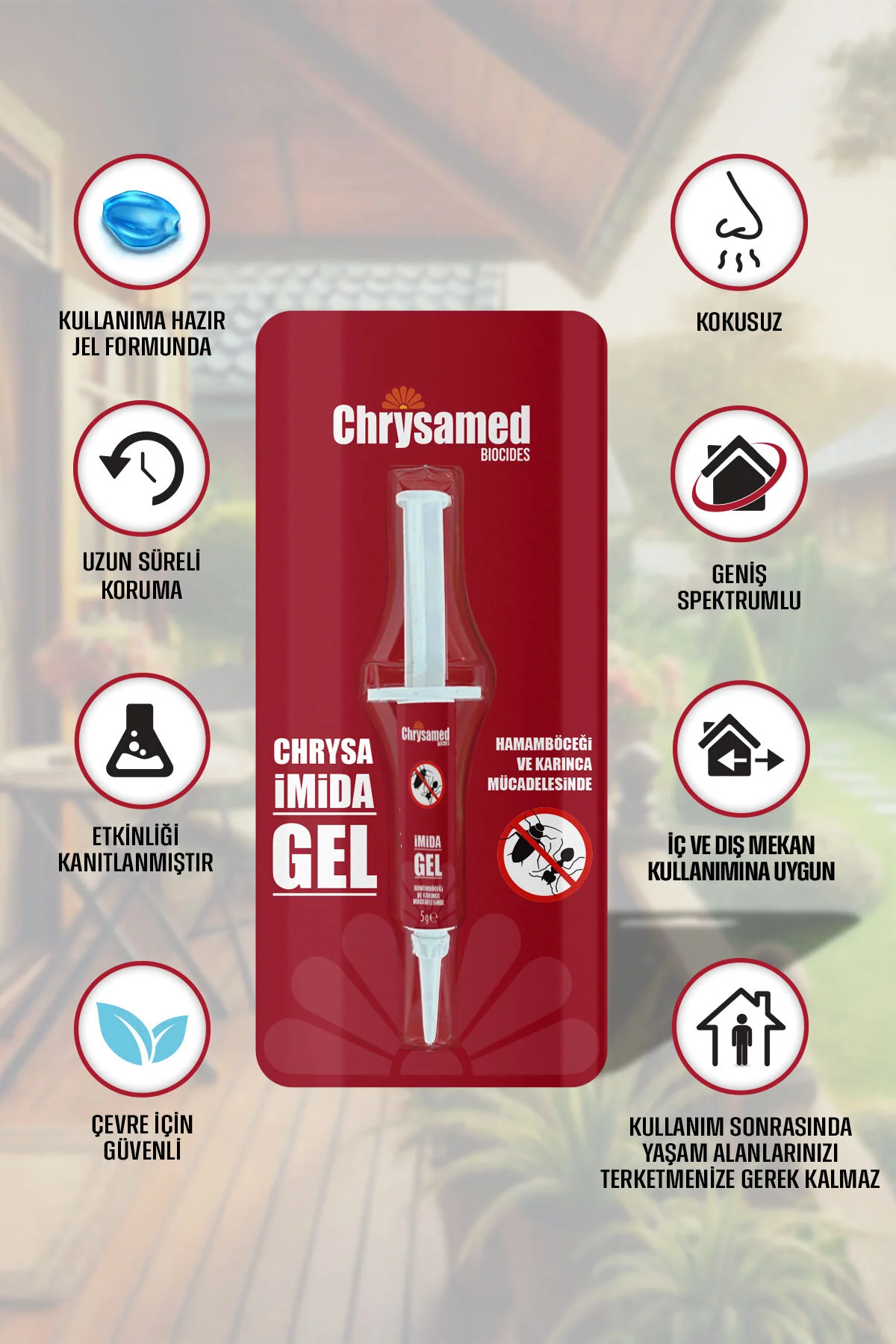 Chrysa İmida Gel 5 Gr. Böcek İlacı Hamam Böceği ve Karınca Mücadelesinde Etkili - Görsel 2