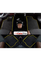 Chrysler Neon 2000-2005 Prime Siyah Halı Sarı Kenar Halı Paspas