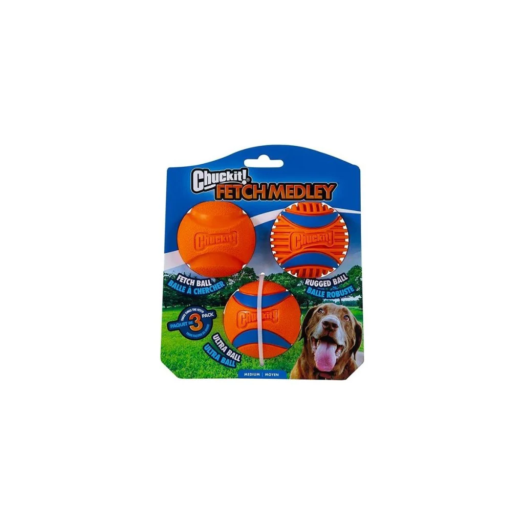 Chuckit! Fetch Medley (Gen 3) Köpek Oyun Topu Seti 3'lü Paket (Or