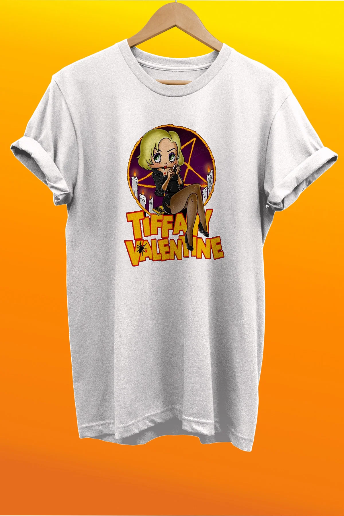 Chucky Tiffany Valentine Baskılı %100 Pamuk Oversize T-shirt