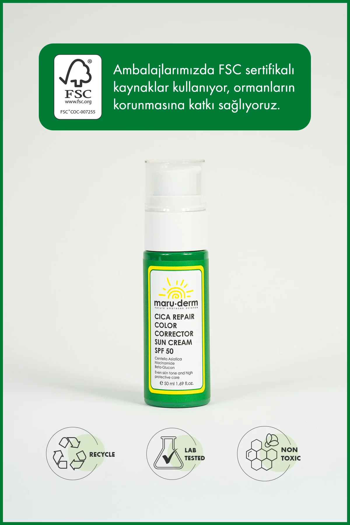 Cica Cilt Tonu Eşitleyici Güneş Kremi SPF 50+ PA++++ 50 ML - Görsel 5