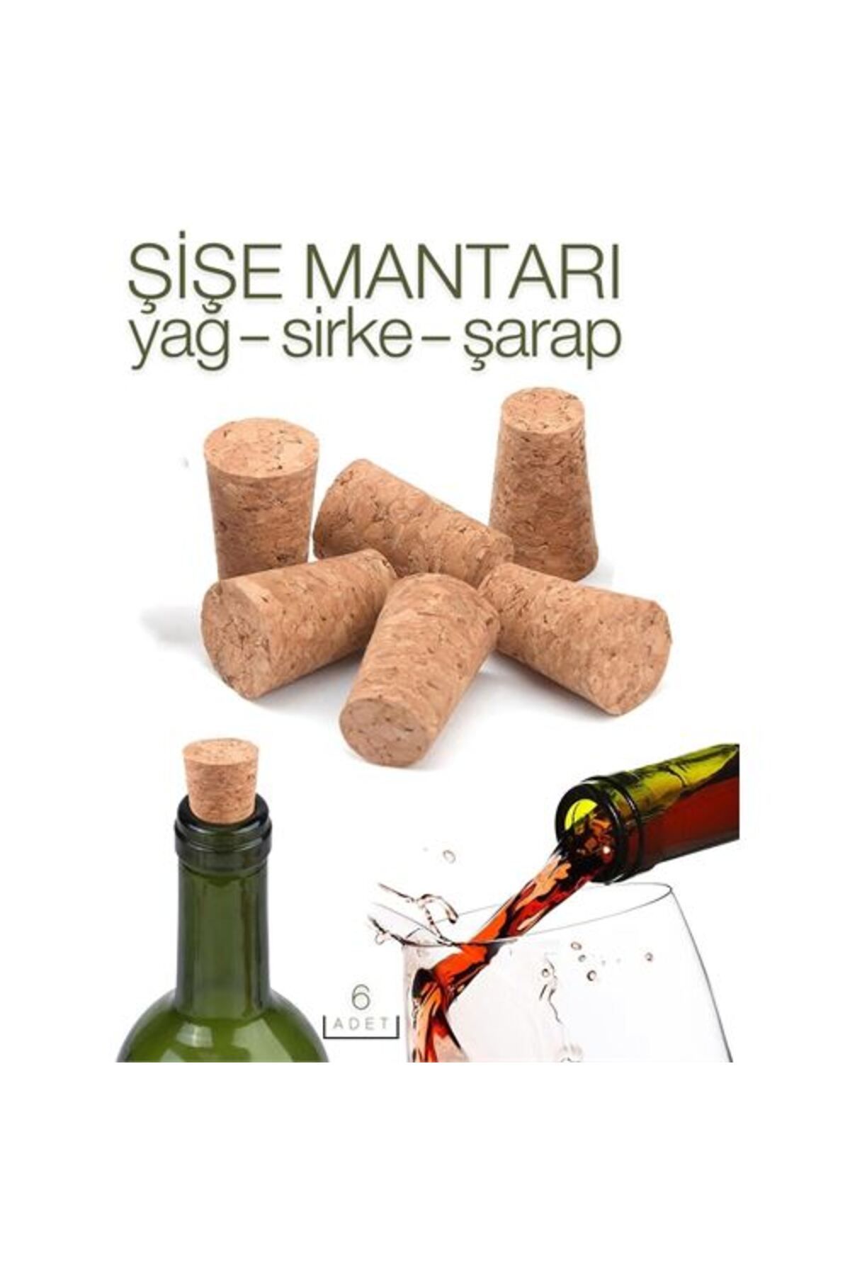 Cicchino Şişe Mantarı 6 lı Paket