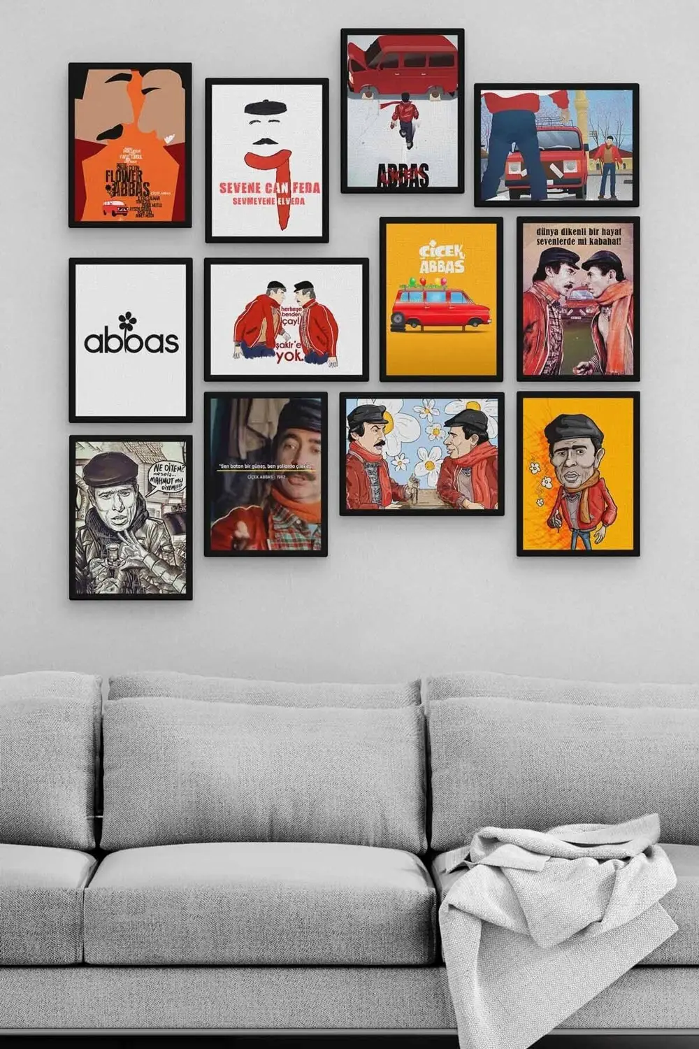 Çiçek Abbas 12 Parça Ahşap Mdf Tablo Tgtb1266